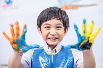 Children doing art